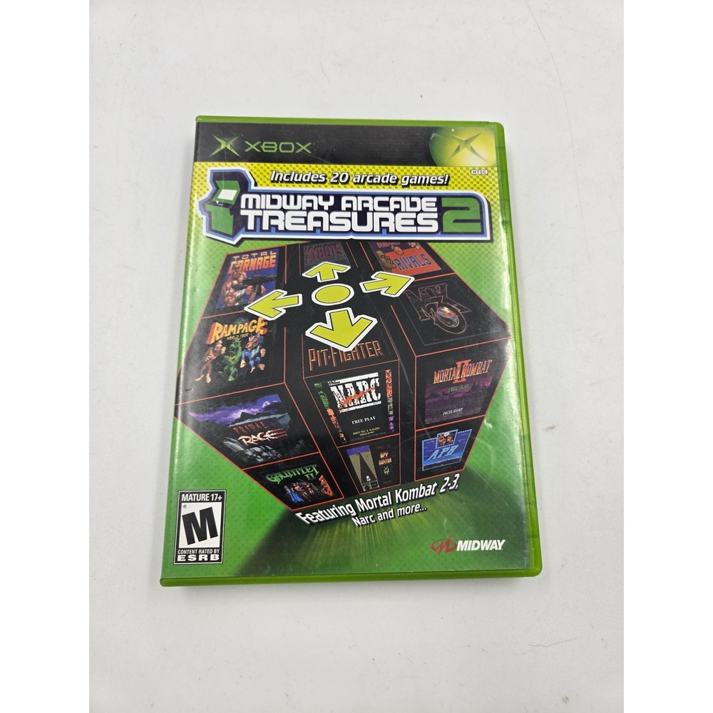 Midway Arcade Treasures 2 Microsoft Xbox Original 2004 CIB Mortal Kombat II III